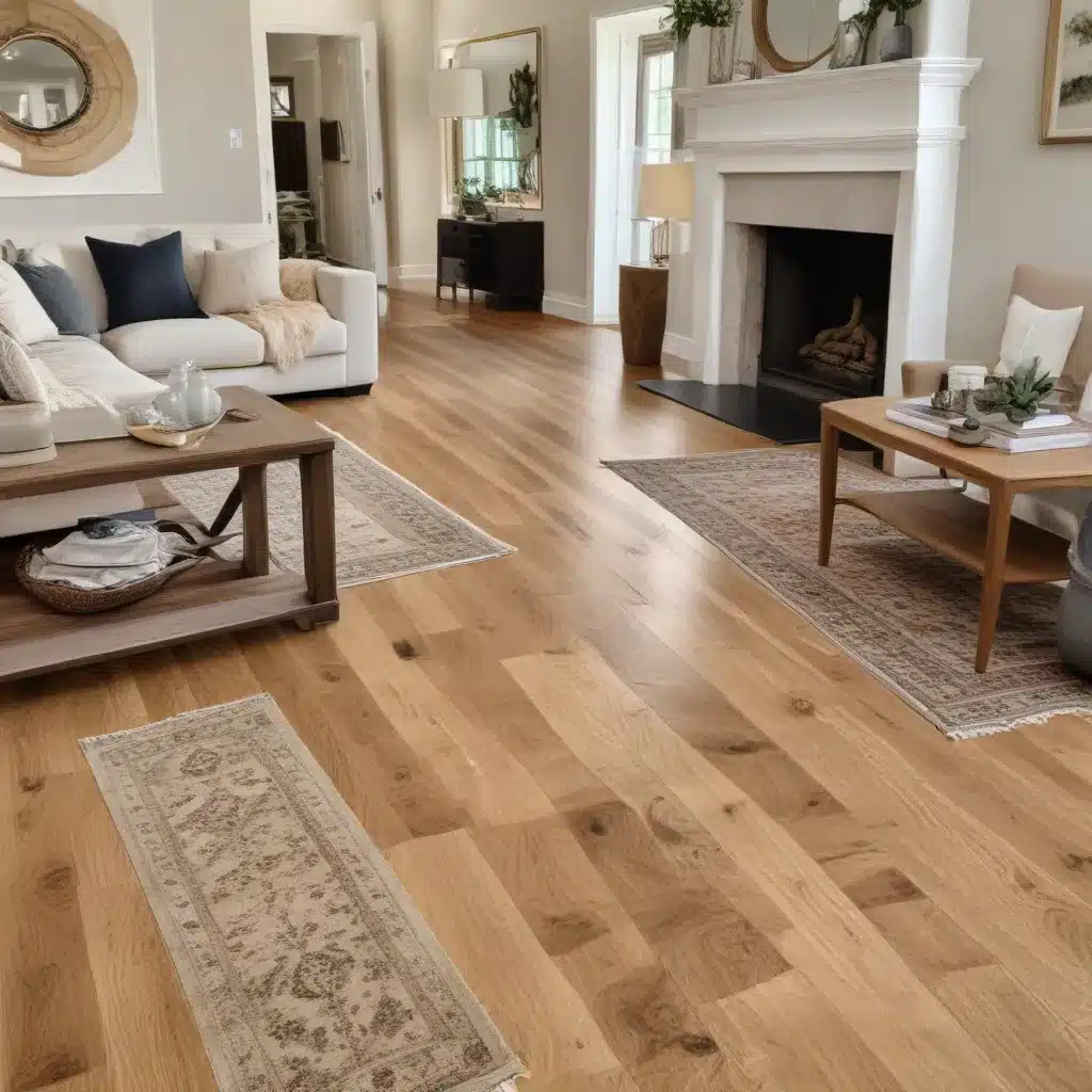 Enhancing Oak Flooring with Strategically Placed Area Rugs and Accent Pieces